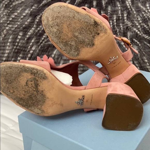Prada Suede Pink Sandals Sz 8 - Picture 3 of 7